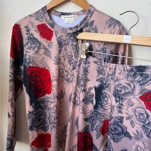 COMME DES GARÇONS Floral Long Sleeve and Pants Set SIZE S AS IS